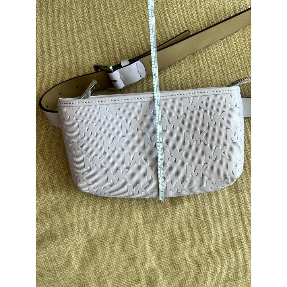 Michael Kors Logo Pattern Lilac Lavender Purple 8x5" Leather Belt Bag | Size S/M - Picture 10 of 11